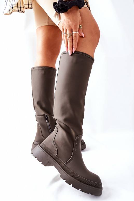 Botas largas en color caqui Whats... Botas largas en color caqui Whats...