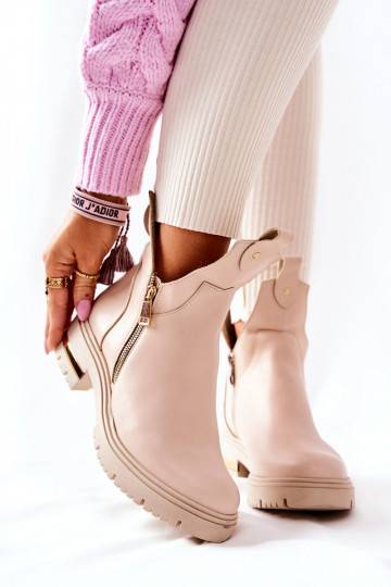 Botas calentadas Cut Out beige Crolisia