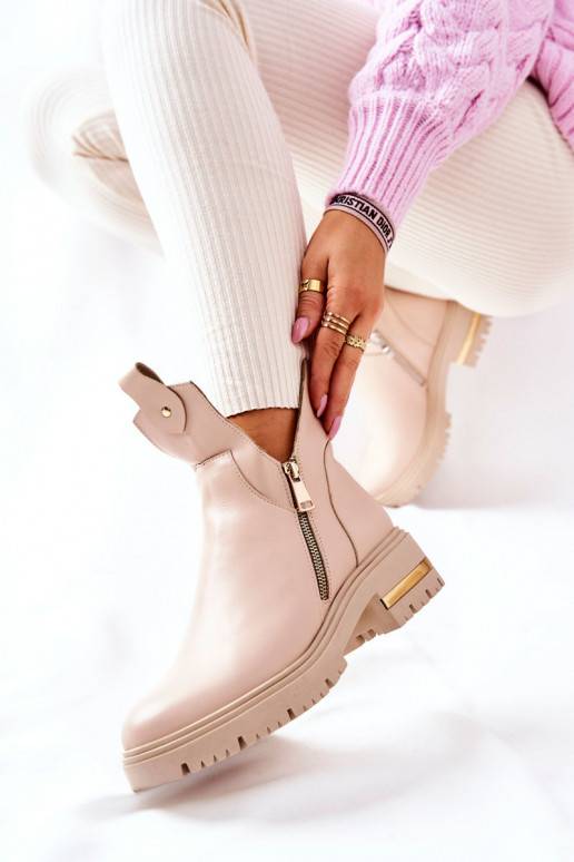 Botas calentadas Cut Out beige Crolisia Botas calentadas Cut Out beige Crolisia