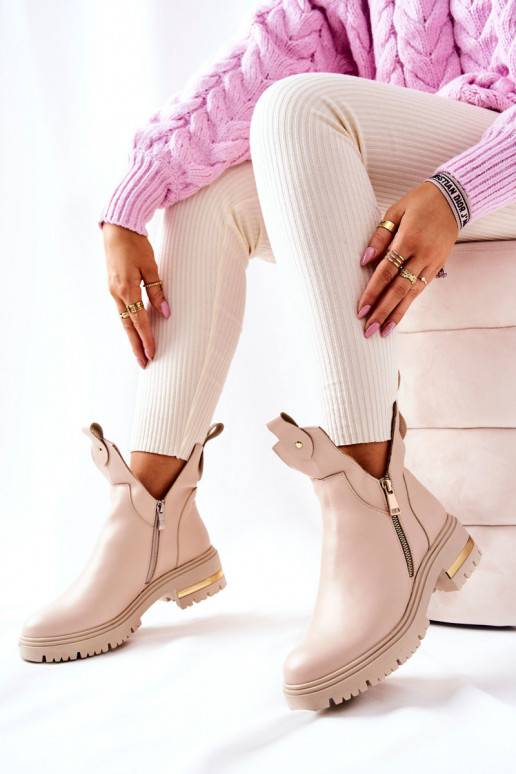 Botas calentadas Cut Out beige Crolisia