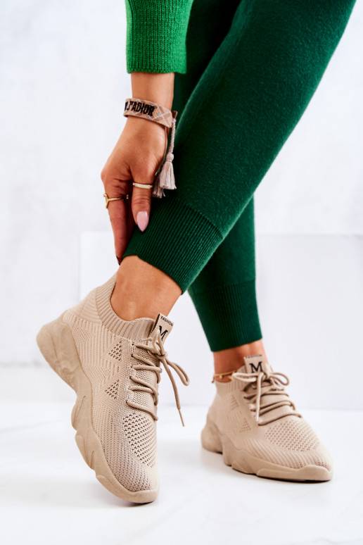 Zapatos estilo deportivo Modelo zapatillas deportivas en material color beige Nolene