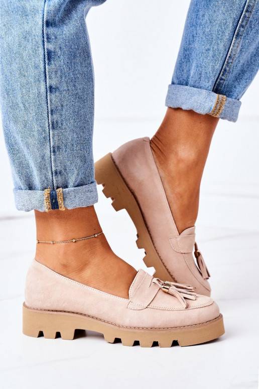 Mocasines de ante en color capuchino. Mocasines de ante en color capuchino.