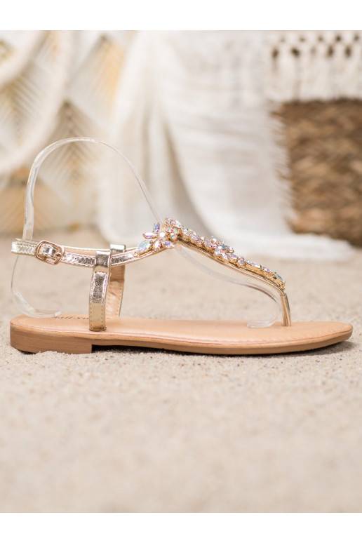 Sandalias de estilo elegante con ojales brillantes.