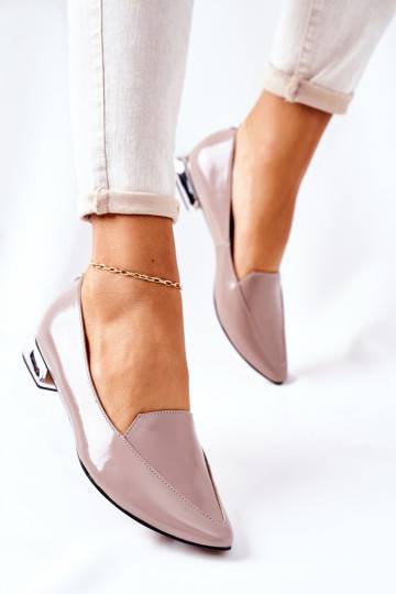 Mocasines con tacones plateados Laura Messi Cappuccino