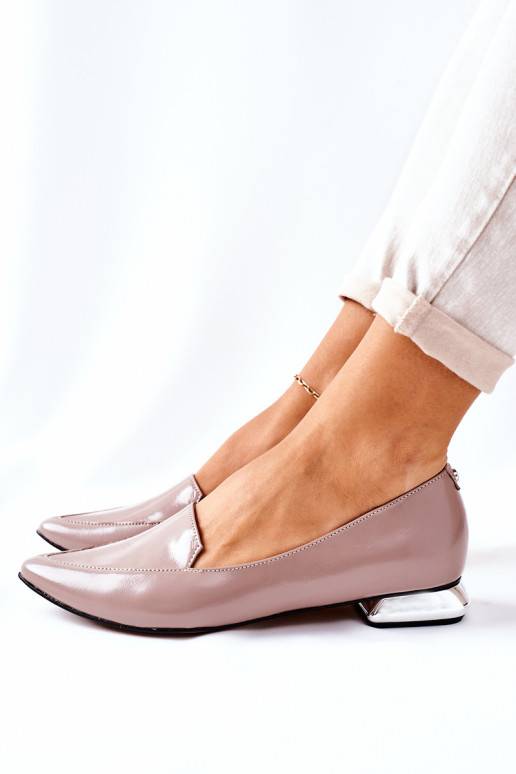 Mocasines con tacones plateados Laura Messi Cappuccino