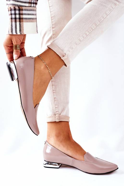 Mocasines con tacones plateados Laura Messi Cappuccino