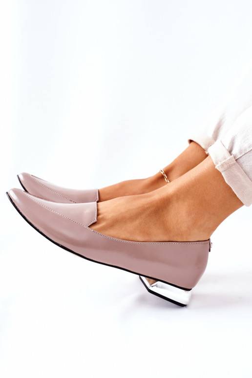 Mocasines con tacones plateados Laura Messi Cappuccino