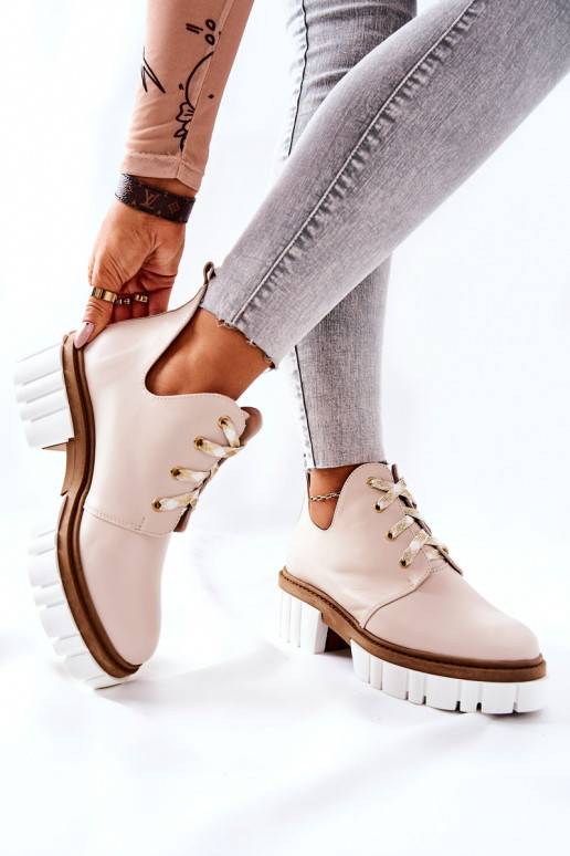 Botas Cut Out con tiras beige Kaxo Botas Cut Out con tiras beige Kaxo
