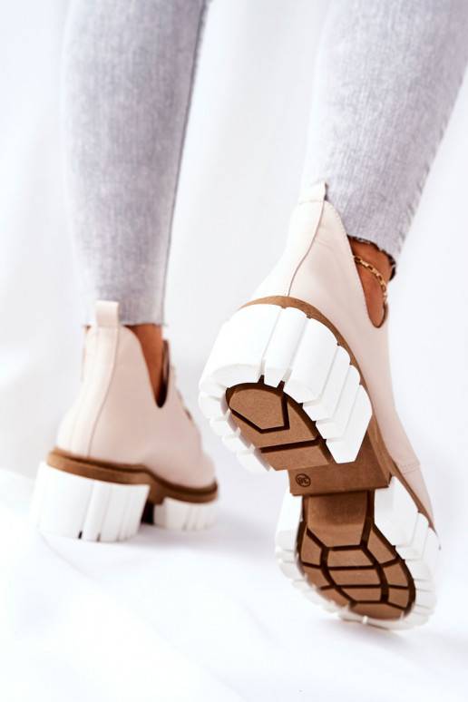 Botas Cut Out con tiras beige Kaxo