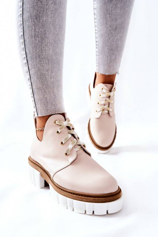 Botas Cut Out con tiras beige Kaxo