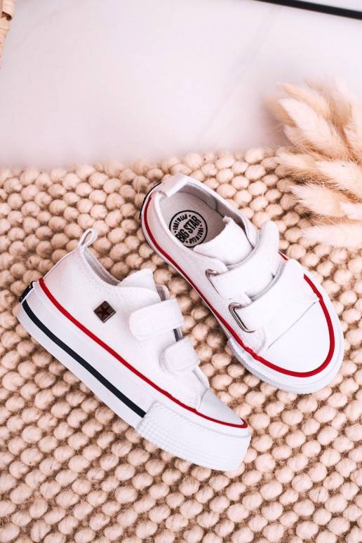 Calzado casual infantil con cierres adhesivos, color blanco.