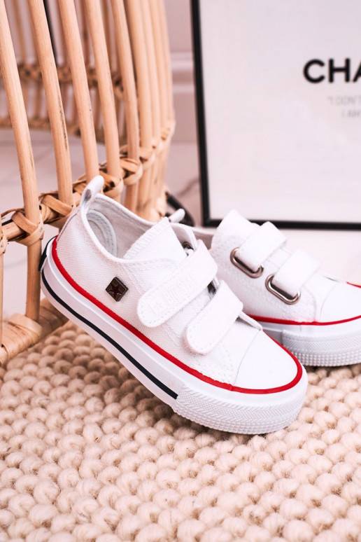 Calzado casual infantil con cierres adhesivos, color blanco.