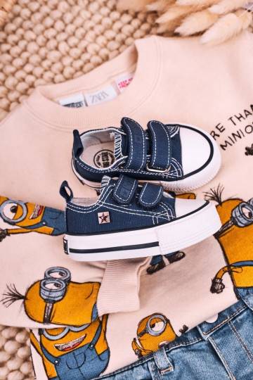 Zapatos de ocio para niños con cierres adhesivos en color azul oscuro. 2