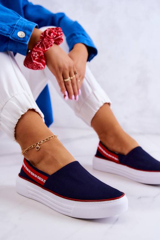 Zapatillas Slip On Big Star JJ276009 azul-rojo