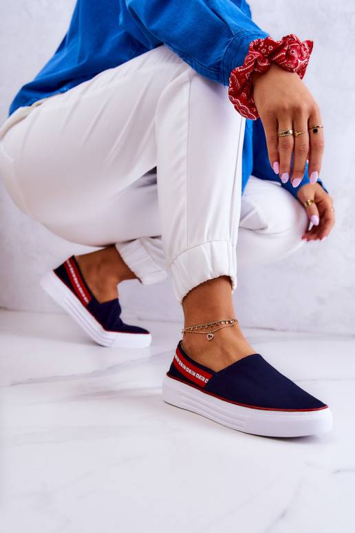Zapatillas Slip On Big Star JJ276009 azul-rojo