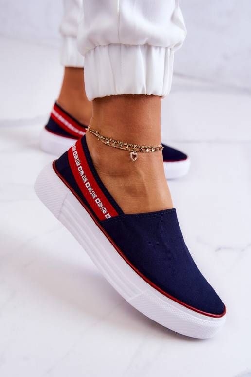 Zapatillas Slip On Big Star JJ276009 azul-rojo
