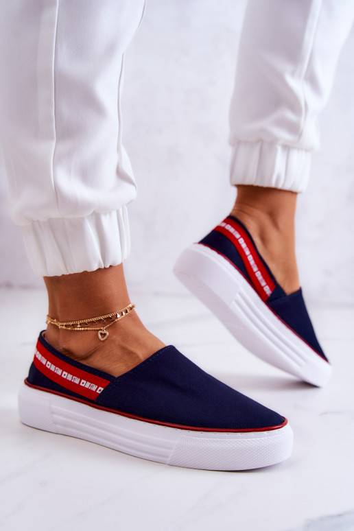 Zapatillas Slip On Big Star JJ276009 azul-rojo