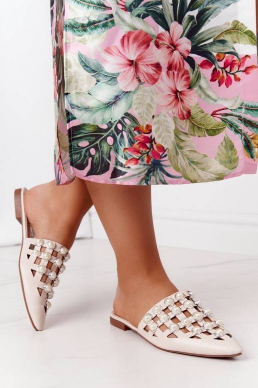 Pantuflas con suela I Perłami beige... Pantuflas con suela I Perłami beige...