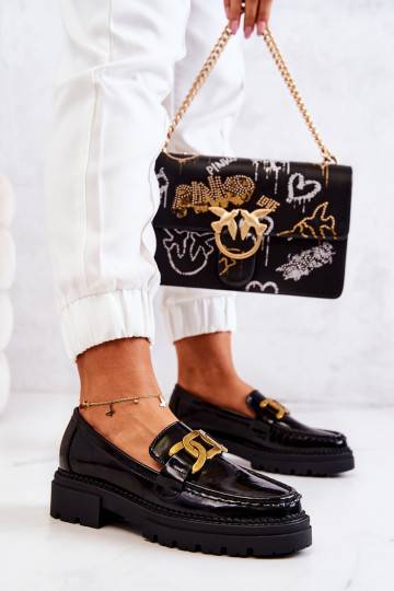 Zapatos con efecto charol y...