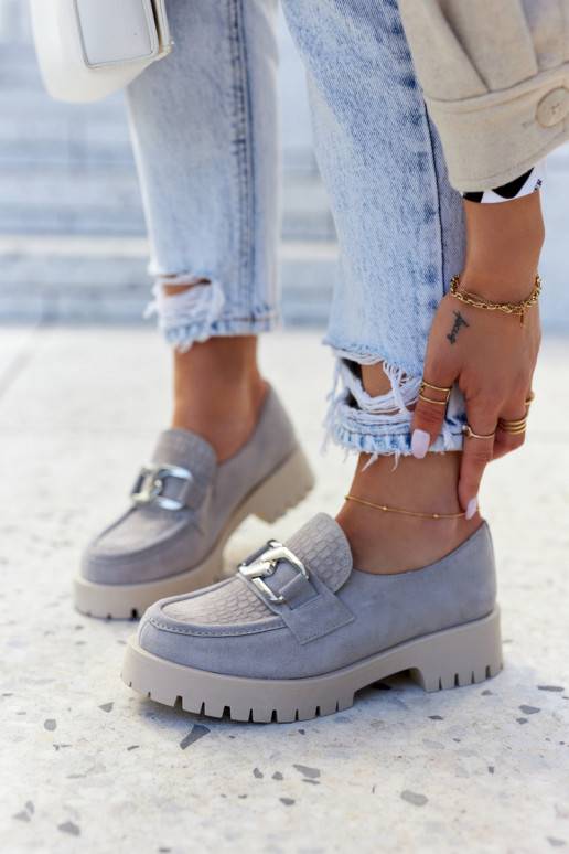 Zapatos de moda fabricados en ante gris Rayhan.