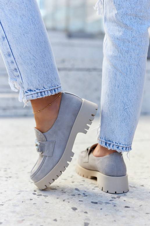 Zapatos de moda fabricados en ante gris Rayhan.