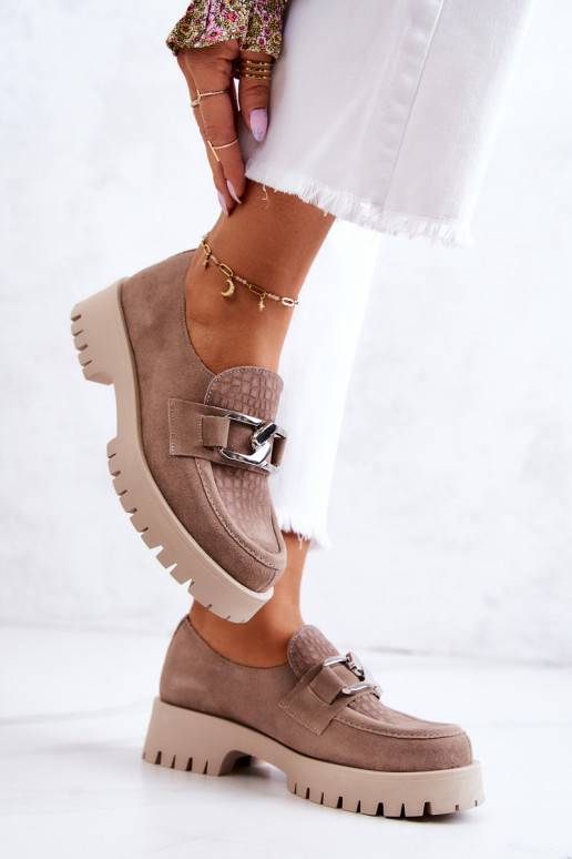 Zapatos de ante de moda beige Rayhan