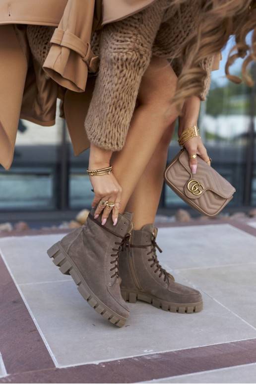 Botas de terciopelo marrón Nicole