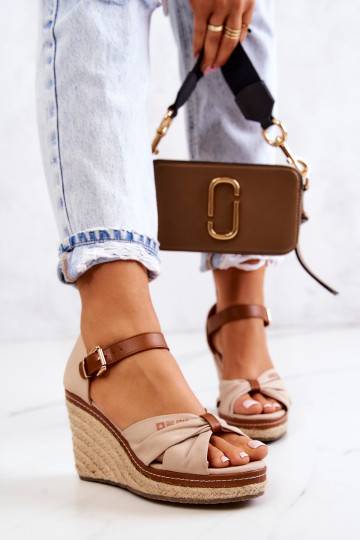 Sandalias de mujer con plataforma Big Star beige