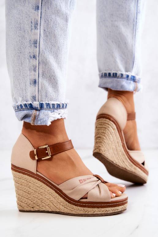 Sandalias de mujer con plataforma Big Star beige
