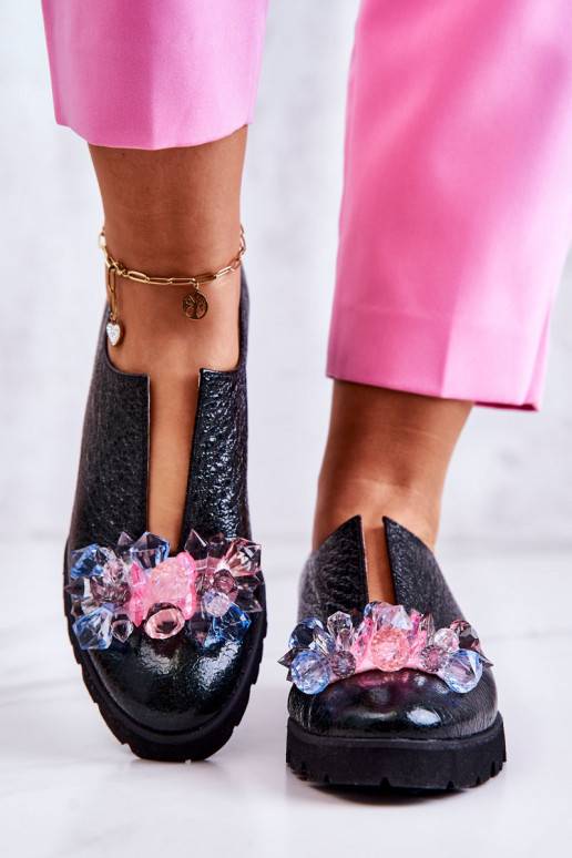 Zapatos de estilo elegante con adornos en color caqui Cindy