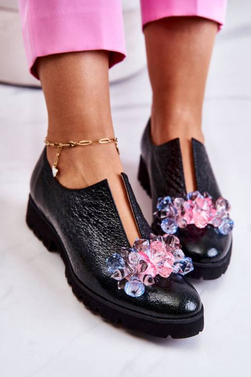 Zapatos de estilo elegante con adornos en color caqui Cindy