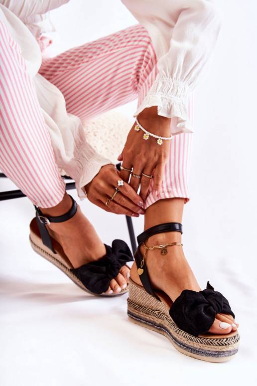 Sandalias con plataforma de ante...