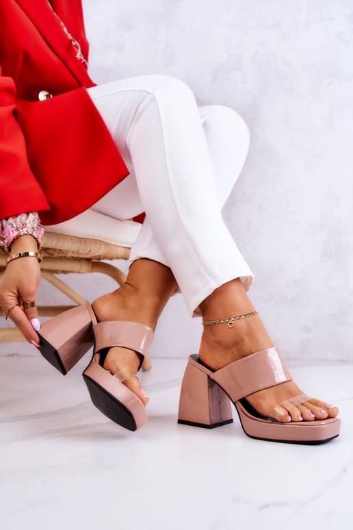 Sandalias con tacón Lakutas en beige...