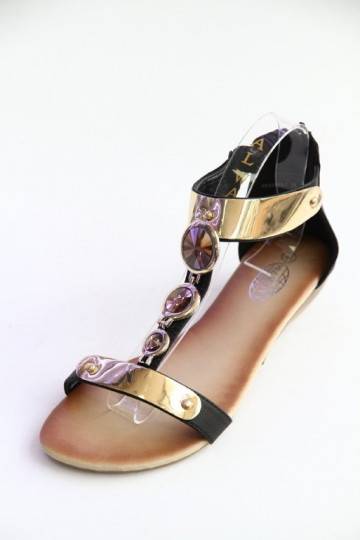 Sandalias con imitación metalizada color oro AH85849-1