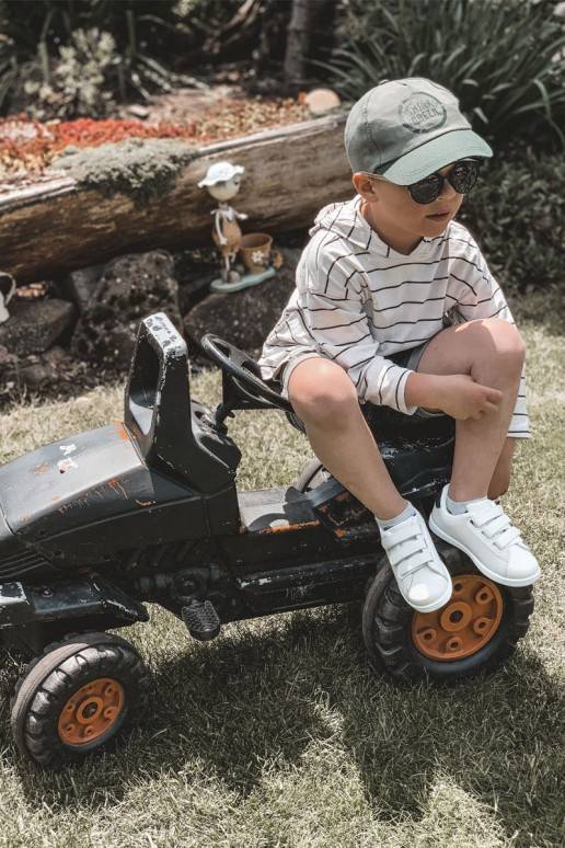 Zapatillas deportivas para niños con cierres adhesivos Color blanco-negro California