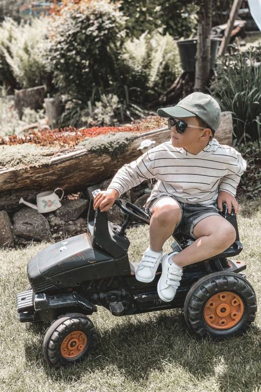 Zapatillas deportivas para niños con cierres adhesivos Color blanco-negro California
