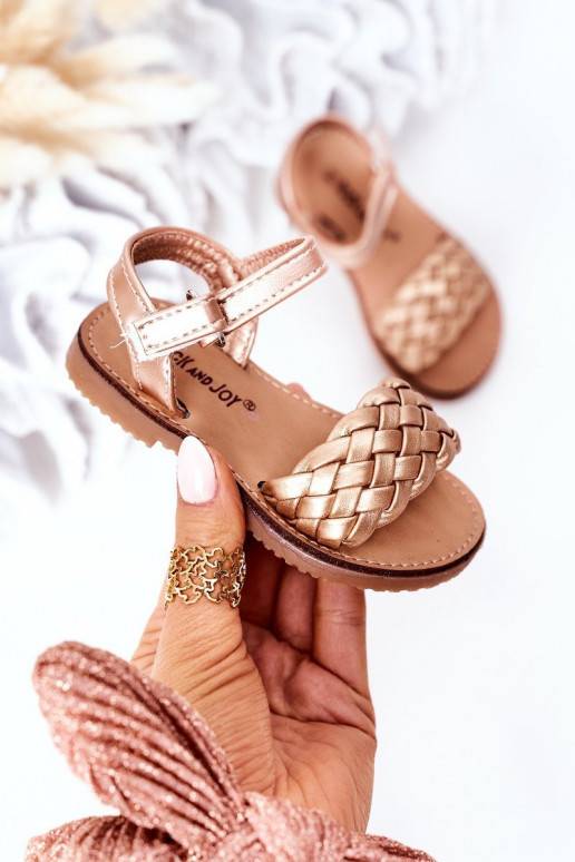 Sandalias para niños en oro rosa Bailly