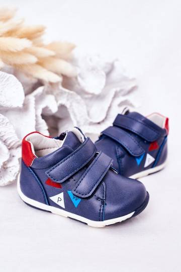 Zapatos infantiles con cierres adhesivos en color azul oscuro Milo