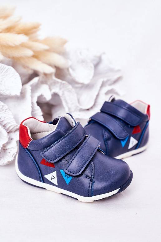 Zapatos infantiles con cierres adhesivos en color azul oscuro Milo
