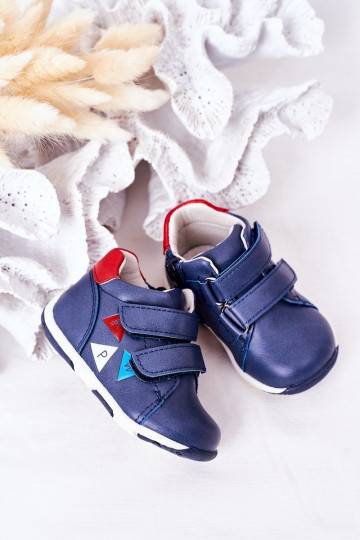 Zapatos infantiles con cierres adhesivos en color azul oscuro Milo 2
