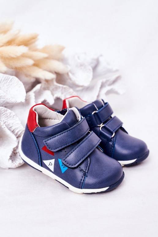 Zapatos infantiles con cierres adhesivos en color azul oscuro Milo