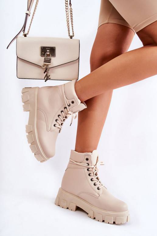 Botines de mujer en color marfil Flavin