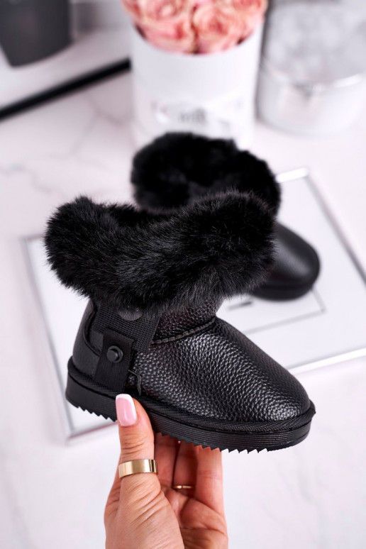 Botas de nieve infantiles calefactables con pelo en color negro Marella