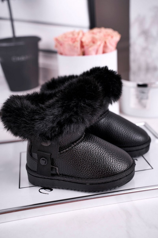 Botas de nieve infantiles calefactables con pelo en color negro Marella