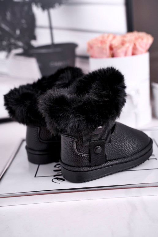 Botas de nieve infantiles calefactables con pelo en color negro Marella