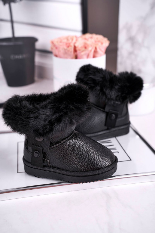 Botas de nieve infantiles calefactables con pelo en color negro Marella