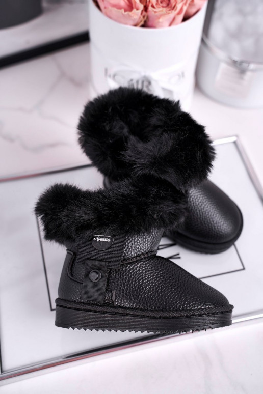Botas de nieve infantiles calefactables con pelo en color negro Marella