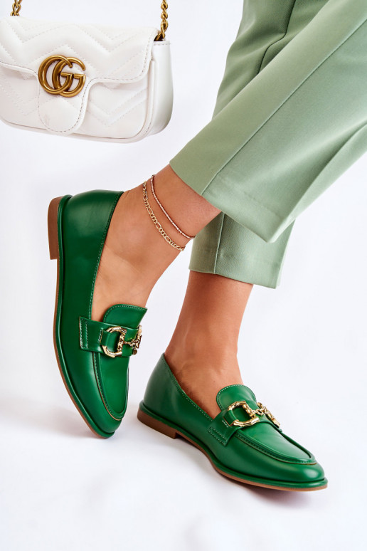 Mocasines de mujer en color verde de Coris.