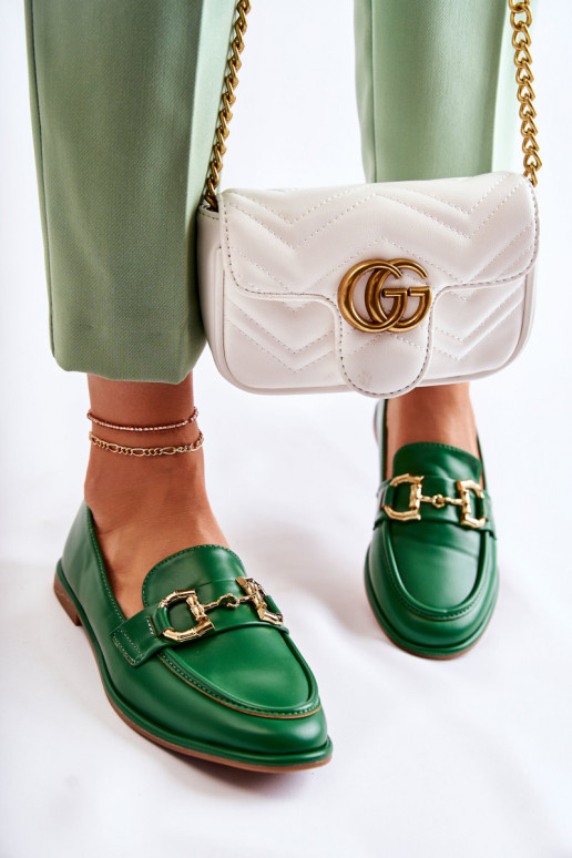 Mocasines de mujer en color verde de Coris.