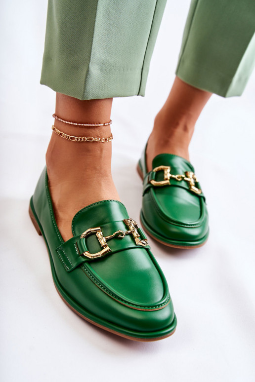 Mocasines de mujer en color verde de Coris.